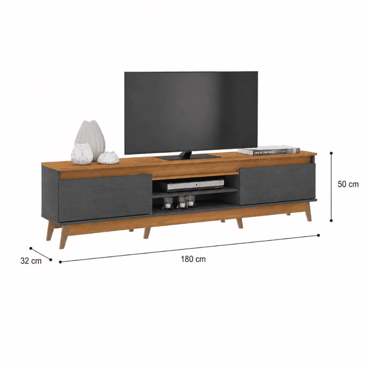 Rack TV Exit Texas hasta 70" Roble Grafito