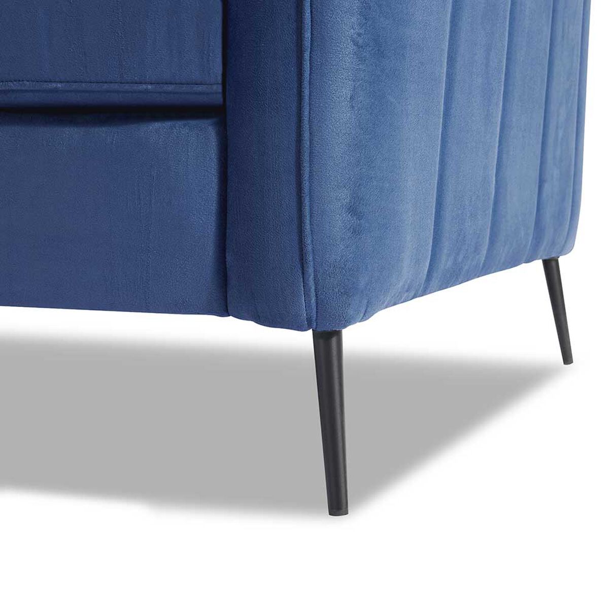 Juego de Living Innovamuebles Italia Felpa Sofá 3 Cuerpos + Sofá 2 Cuerpos Azul