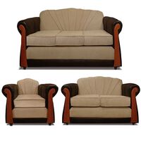 Juego de Living Elegant Detail Marsella Sofá 3 Cuerpos + Sofá 2 cuerpos + Sillón 1 Cuerpo Beige
