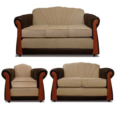 Imagen 1 del producto Juego de Living Elegant Detail Marsella Sofá 3 Cuerpos + Sofá 2 cuerpos + Sillón 1 Cuerpo Beige