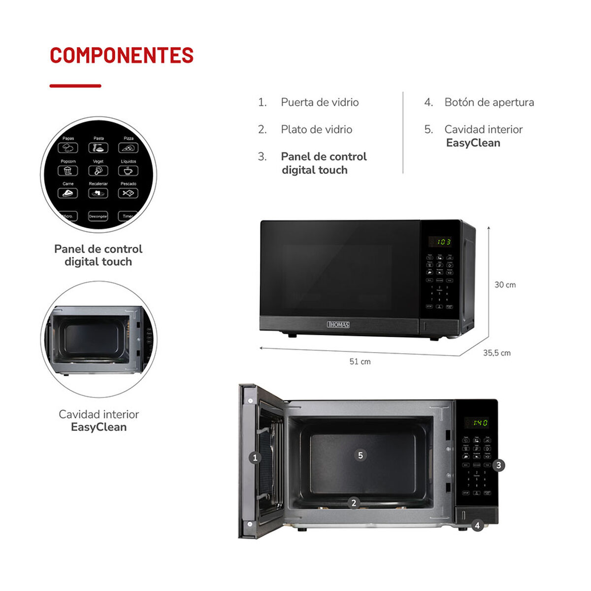 Microondas Thomas TH-MW30DN 30 L