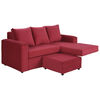 Sofá Seccional Bodevir Cali 3 Cuerpos + 2 Pouf Rojo