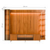 Rack TV 80" + Panel Neon Float Led + Vitrina + Repisas Decocasa Canela