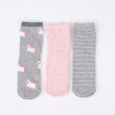 Imagen 1 del producto Pack 3 Calcetines Mujer Icono Gris