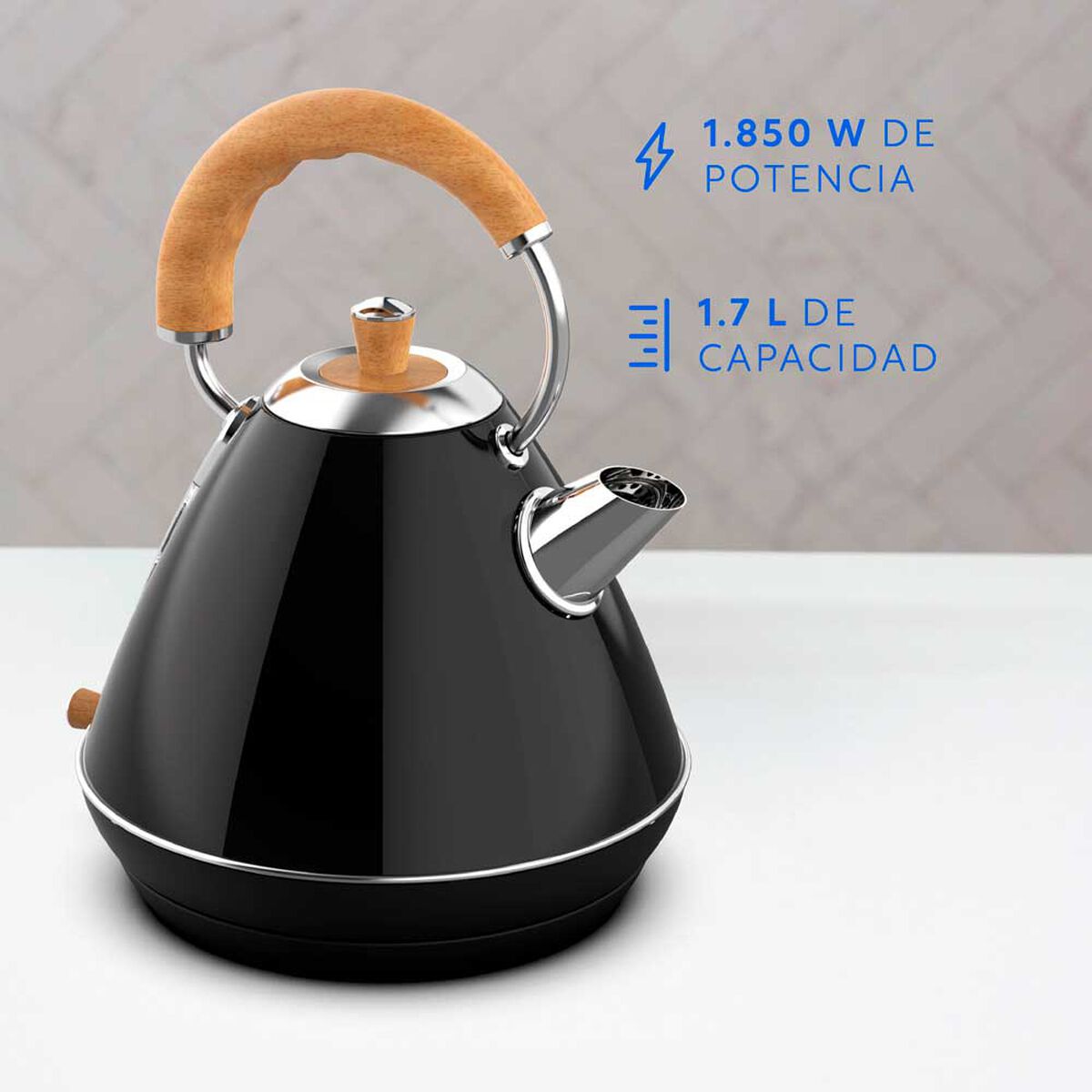 Hervidor Easyways Design 1,7 lts. negro