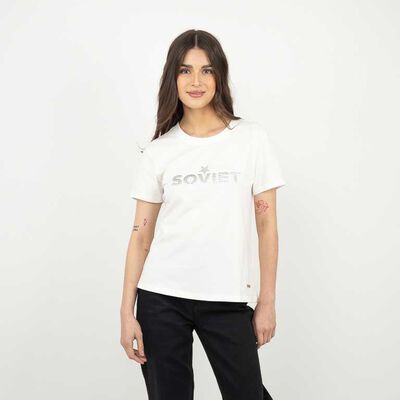 Polera Manga Corta Mujer Soviet Blanco, Camel, Fucsia, Navy, Negro