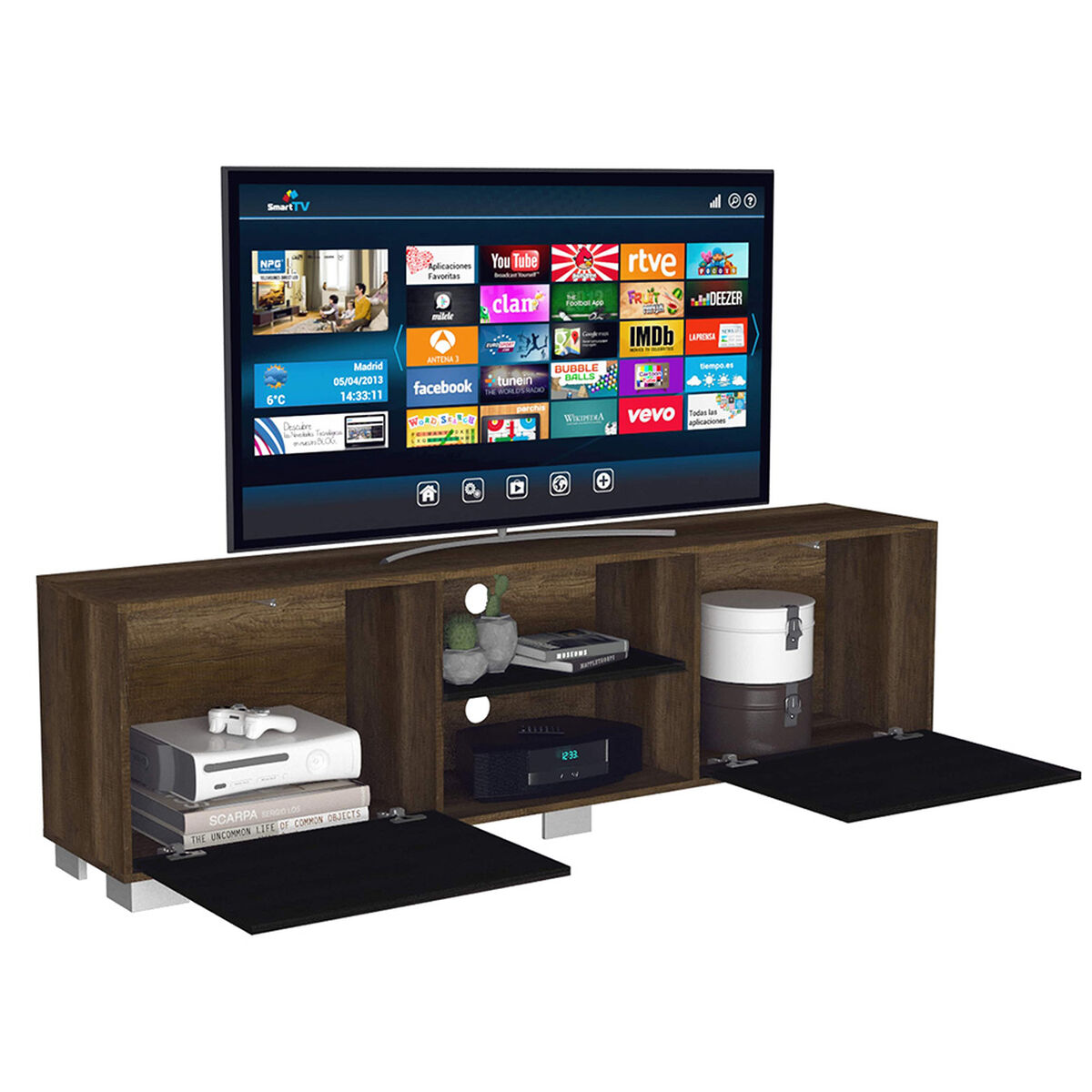 Rack TV TuHome Vassel Caramelo / Wengue  Hasta 80"