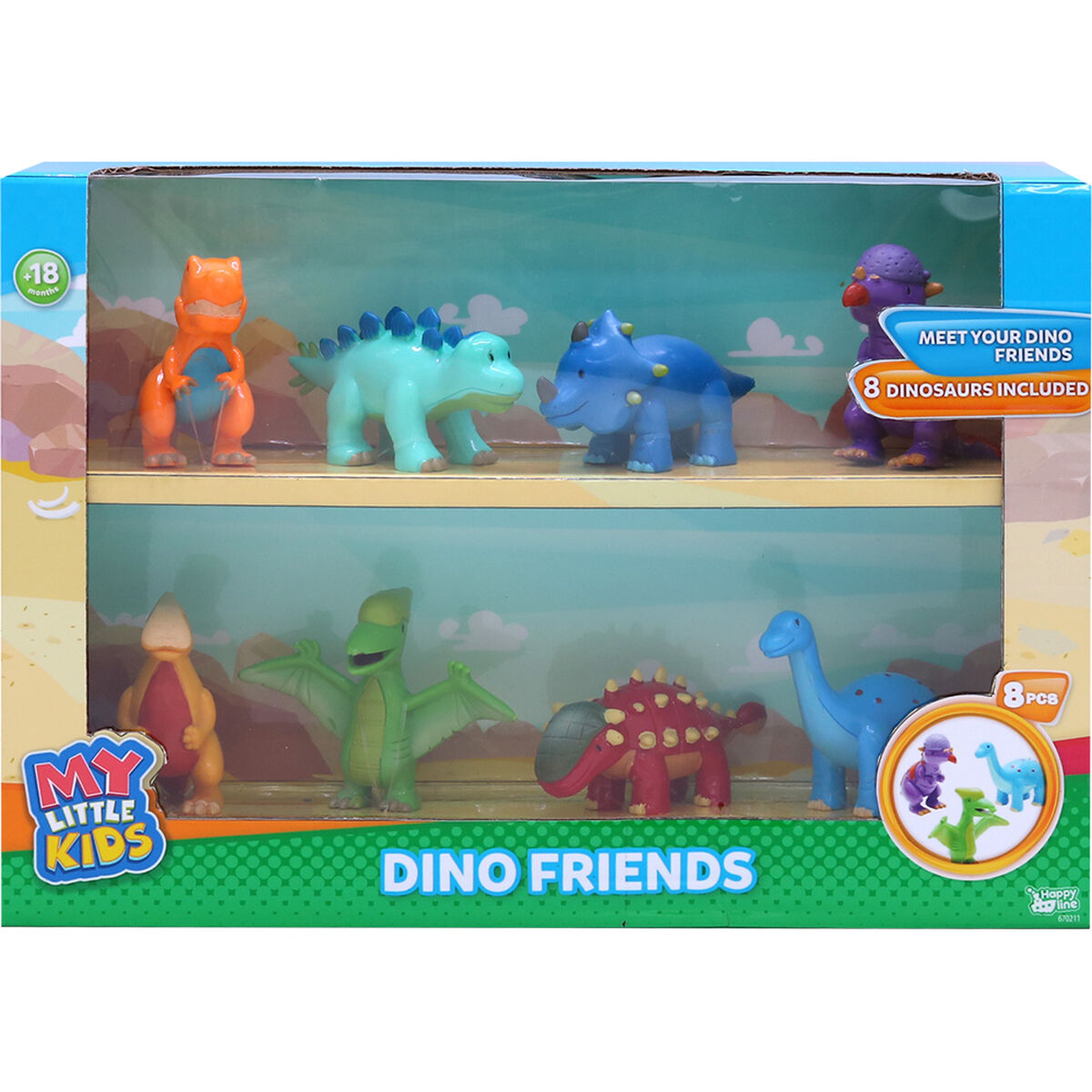 Play set 8 Dinosaurios Happy Line