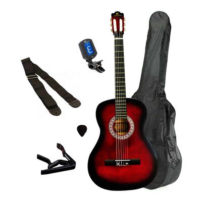 Set Guitarra Clásica 39'' Redburst Alaguez AZ-39RSET
