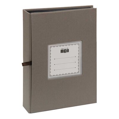 Imagen 1 del producto Álbum para Fotos Tela Vgo Hojas Negras con Tapa de Tela 200 Fotos Gris