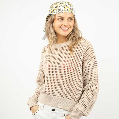 Sweater Crochet Mujer Icono Beige