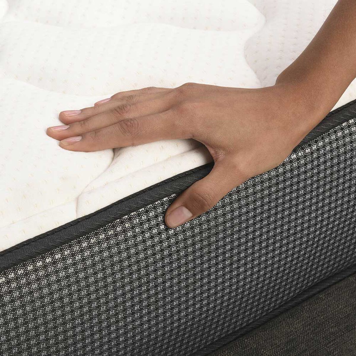 Cama Europea CIC Iron Smart 2 Plazas Anatomic + Respaldo Black Tapizado + Faldón