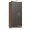Closet Vekkahome Americano 3 Puertas 2 Cajones Grafito