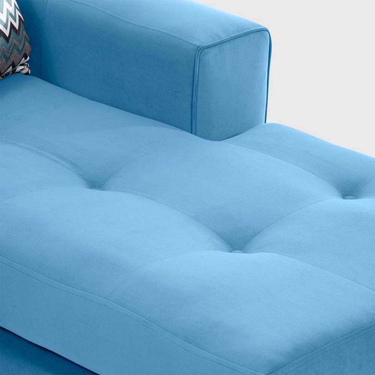 Sofá Seccional Derecho Living Factory Milan 3 Cuerpos Azul Piedra