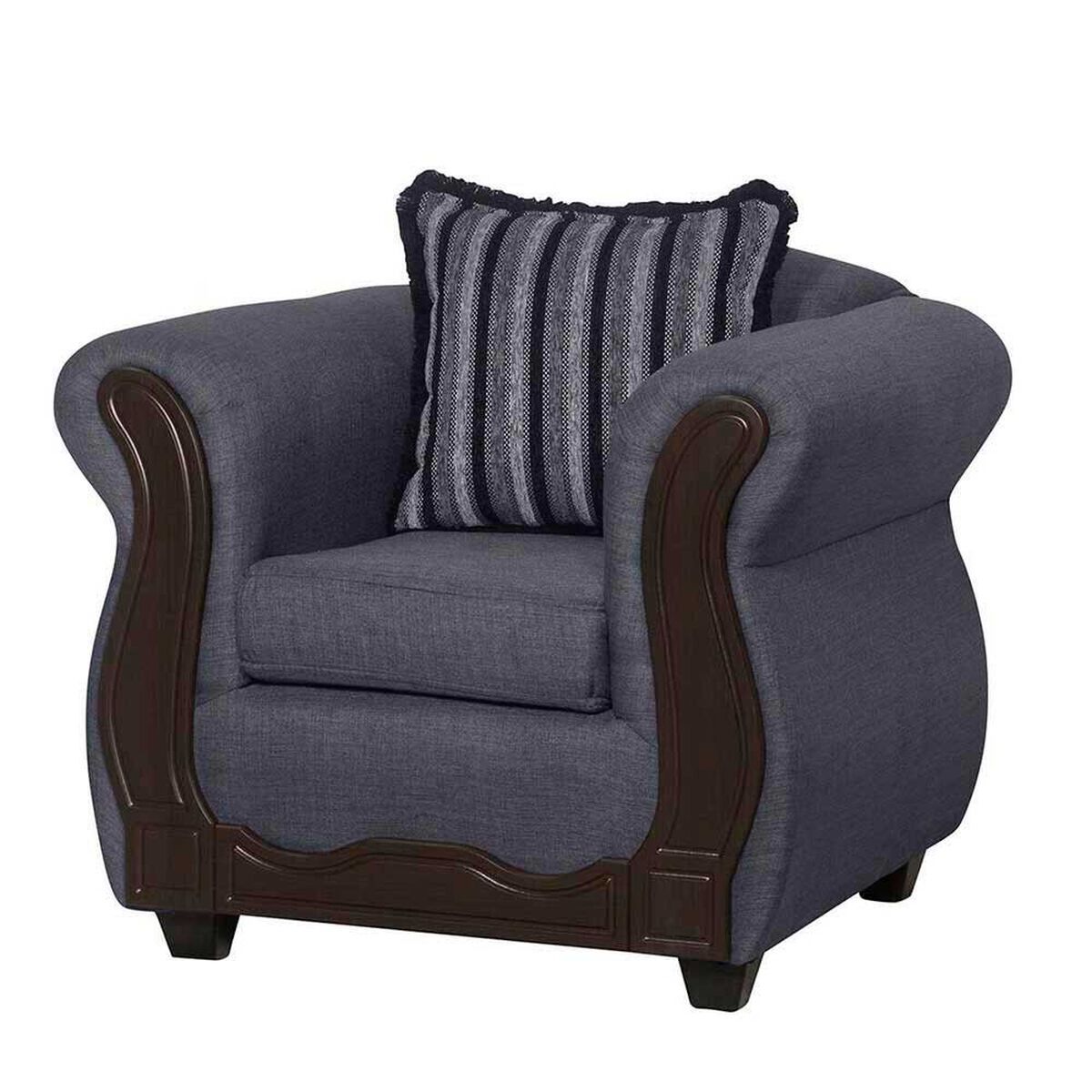 Juego de Living Black Factory Sofia Sof&aacute; 3 Cuerpos + Dos Sillones 1 Cuerpo Marengo