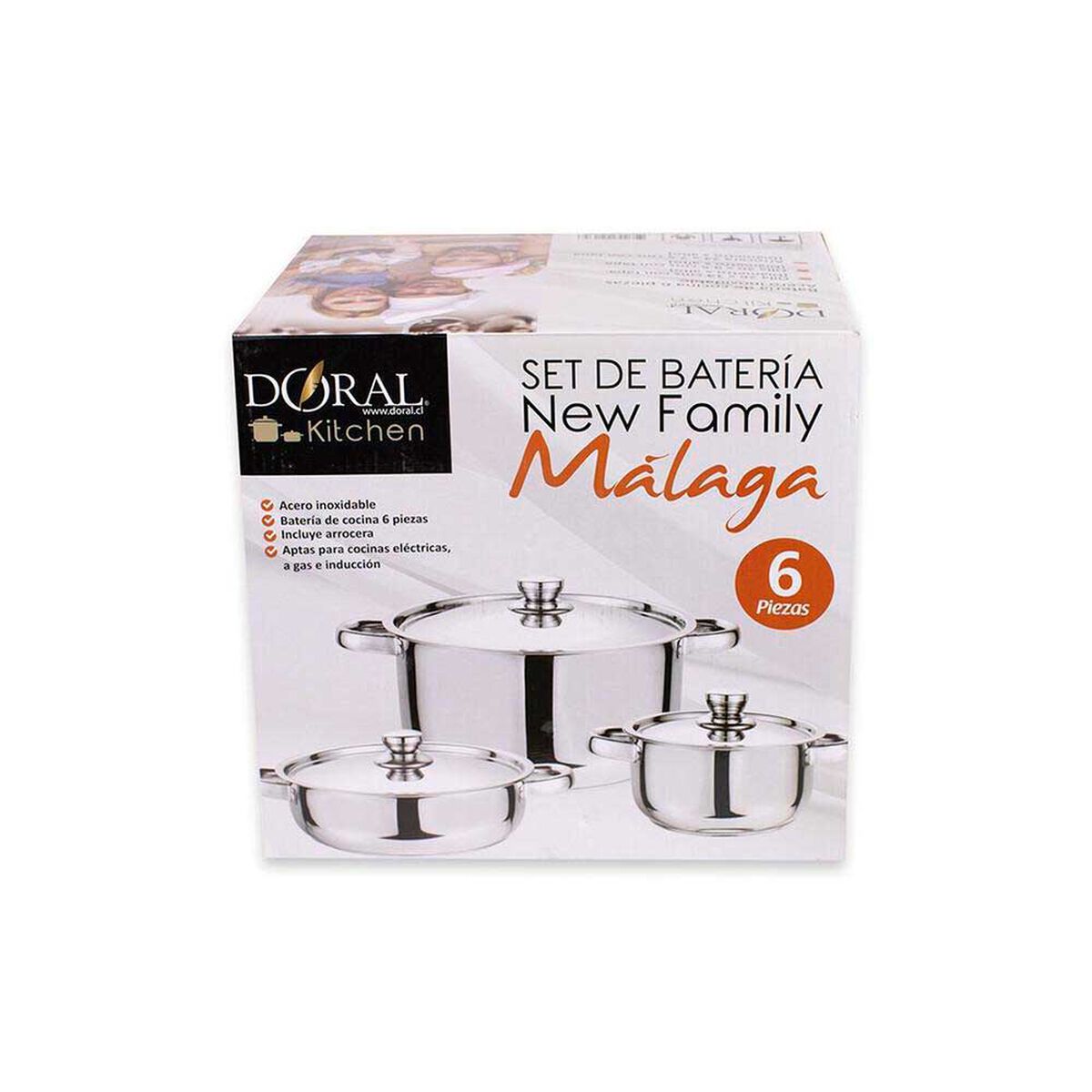 Bater&iacute;a Doral Malaga Acero Inoxidable 6 Piezas