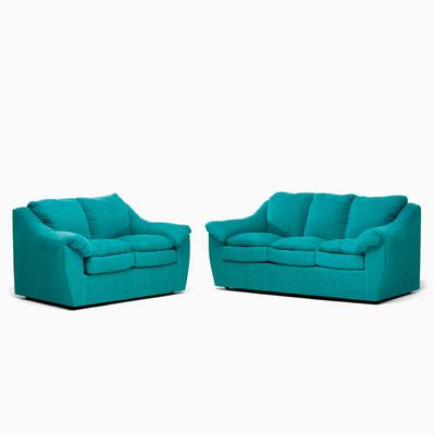 Juego de Living Cabsur Galicia Sofá 3 Cuerpos + Sofá 2 Cuerpos Chenille Turquesa
