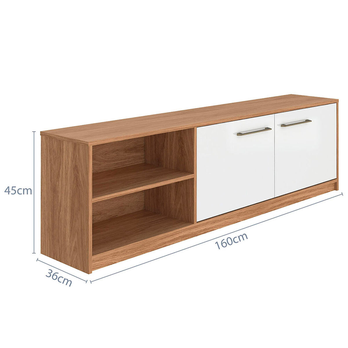 Rack TV Vekkahome Lincan Hasta 70" Caf&eacute; Blanco