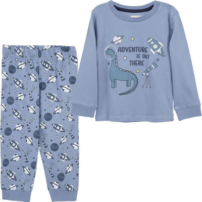 Imagen 1 del producto Conjunto Pijama Polera+Pantalón Bebo Chess Celeste