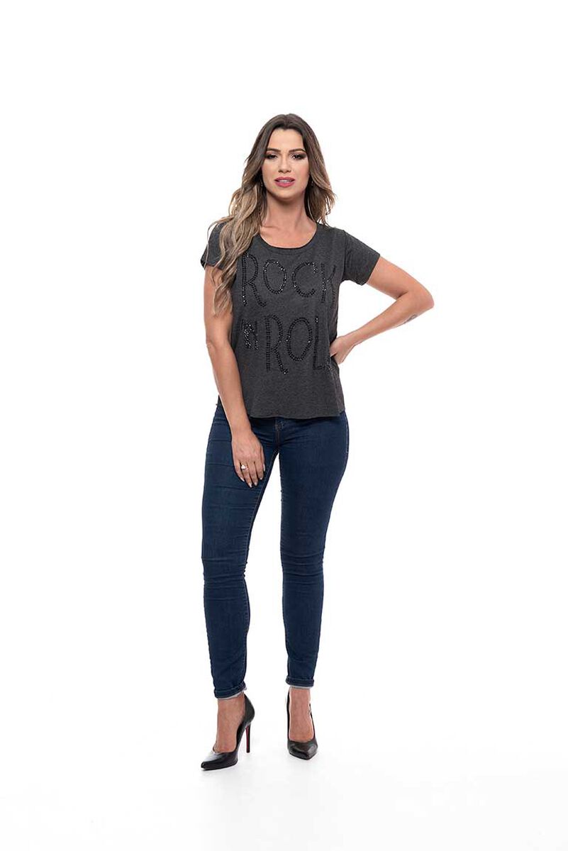 Polera Manga Corta Mujer Rock Caviar