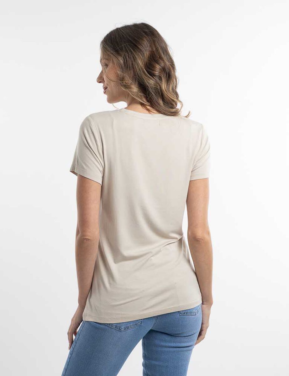 Polera Con Estampado Manga Corta Mujer Soviet