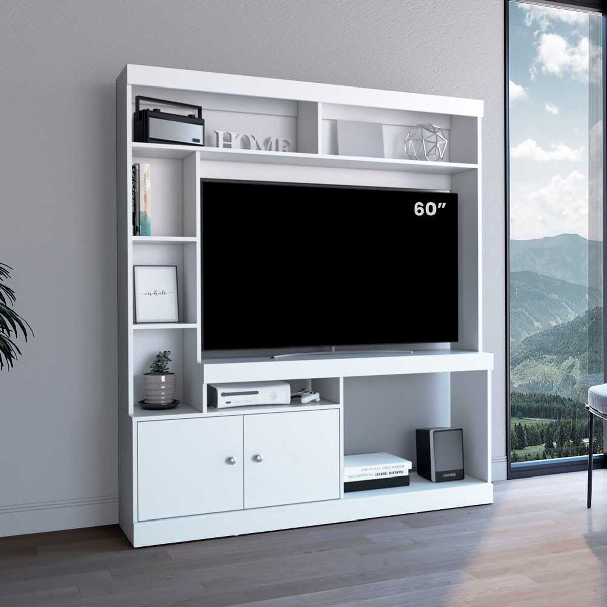 Estante TV TuHome Dante Hasta 65" Nogal Y Miel