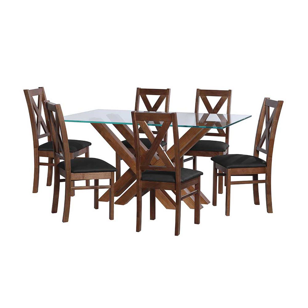 Juego de Comedor Latam Home Merida 6 Sillas Negro