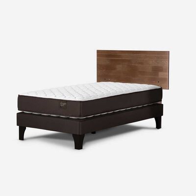 Imagen 2 del producto Cama Europea Rosen 1,5 Plazas Ergo T + Respaldo Tabor Café