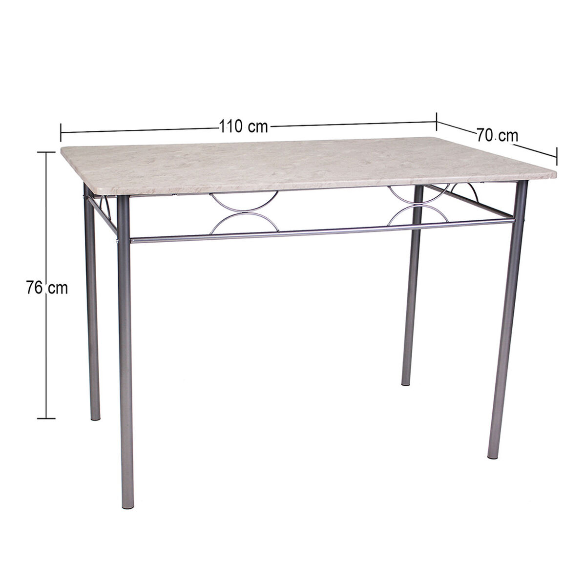 Juego Comedor Angelmó 4 Sillas Gris
