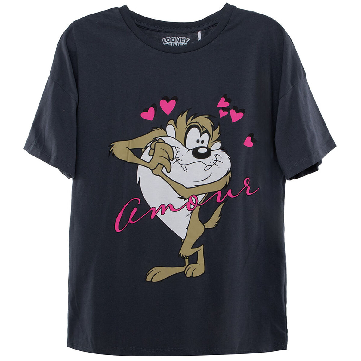 Polera Manga Corta Tazmania de Algodón Niña Looney Tunes