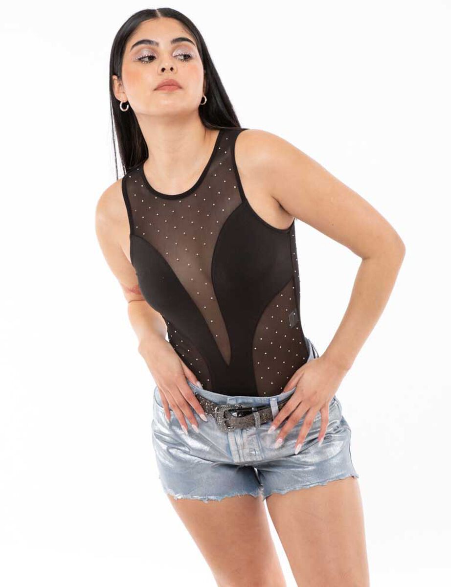 Body Con Transparencias Sin Mangas Mujer Icono