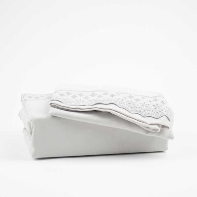 Imagen 2 del producto Juego de Sábanas Broderie Dreams 1.5 Plazas Rosa, Menta, Gris, Mauve