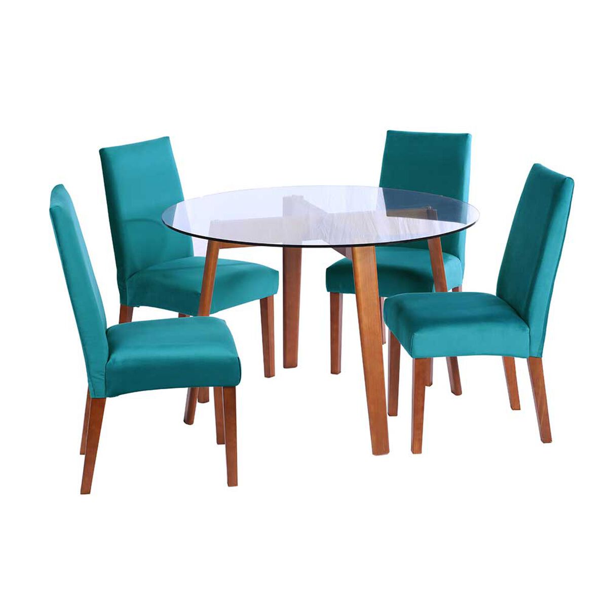 Juego de Comedor Latam Home Valencia 4 Sillas Turquesa