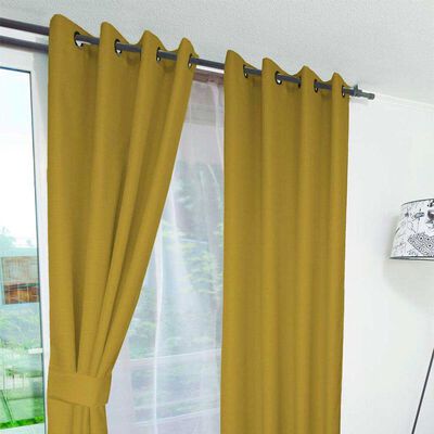 Imagen 1 del producto Combo Cortinas Doral Rustico 220 x 140 cm Mostaza