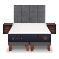 Cama Europea CIC Base Dividida King Súper Premium + Respaldo + Veladores