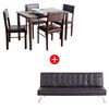 Combo Juego de Comedor Casanova Roma 4 Sillas + Fut&oacute;n Zibel 3 Cuerpos