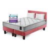 Cama Europea Latam Home 2 Plazas Cannon Palo Rosa + Set de sábanas
