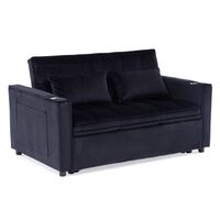 Sofá Cama Daniels KMP1BK 2 Cuerpos Negro