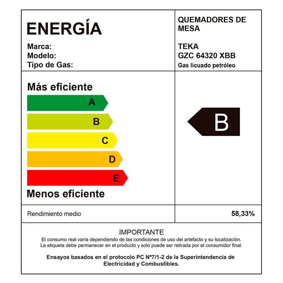 Encimera a Gas Teka GZC-64320 LB 4 Quemadores