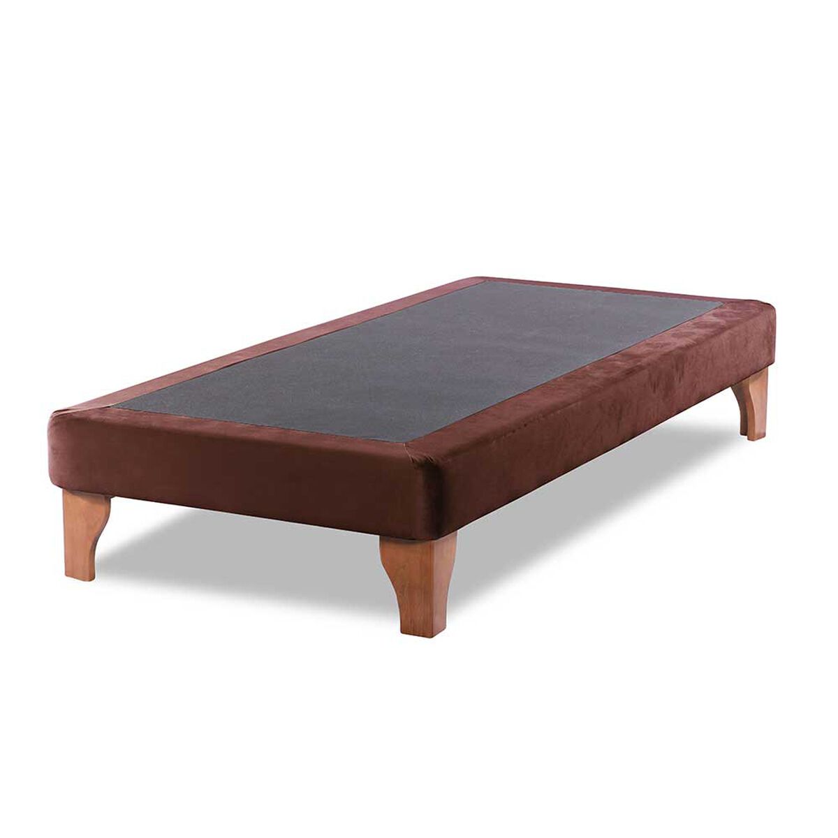 Base Europea Dividida Latam Home 1,5 Plazas Zen Tela Velvet Chocolate
