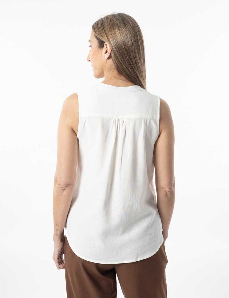 Blusa Lino Sin Mangas Mujer Portman Club