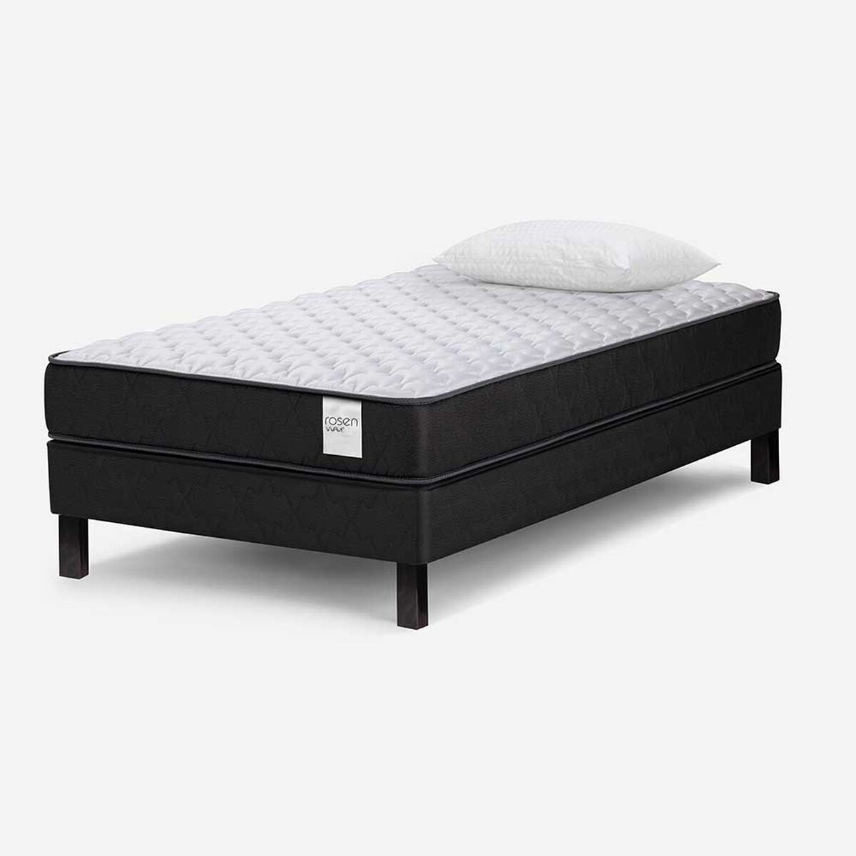 Cama Europea Rosen 1 Plaza Wave + Almohada Light Americana