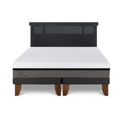 Cama Europea CIC Base Dividida 2 Plazas Balance + Respaldo Dublin Negro