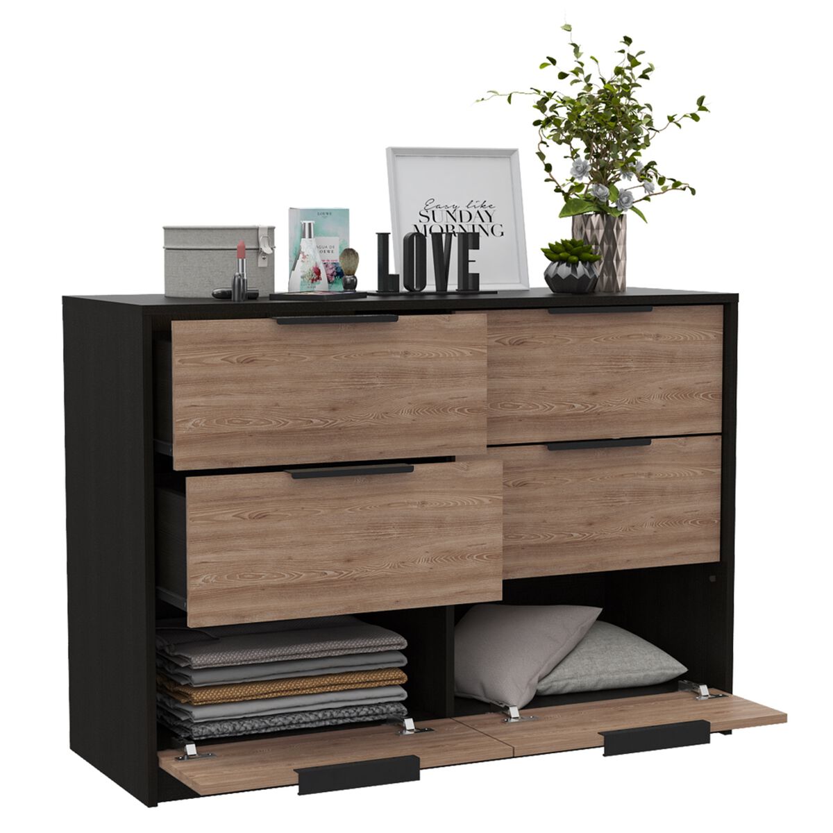 Cómoda TuHome Kaia 4 Cajones Wengue/Miel