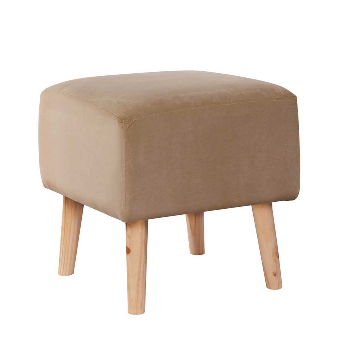 Pouf Latam Home Burdeos Tela Velvet Beige