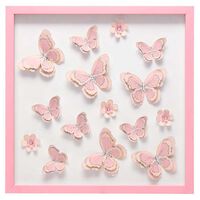 Cuadro Relieve Plástico Vgo Mariposas 45 x 45 cm Blanco