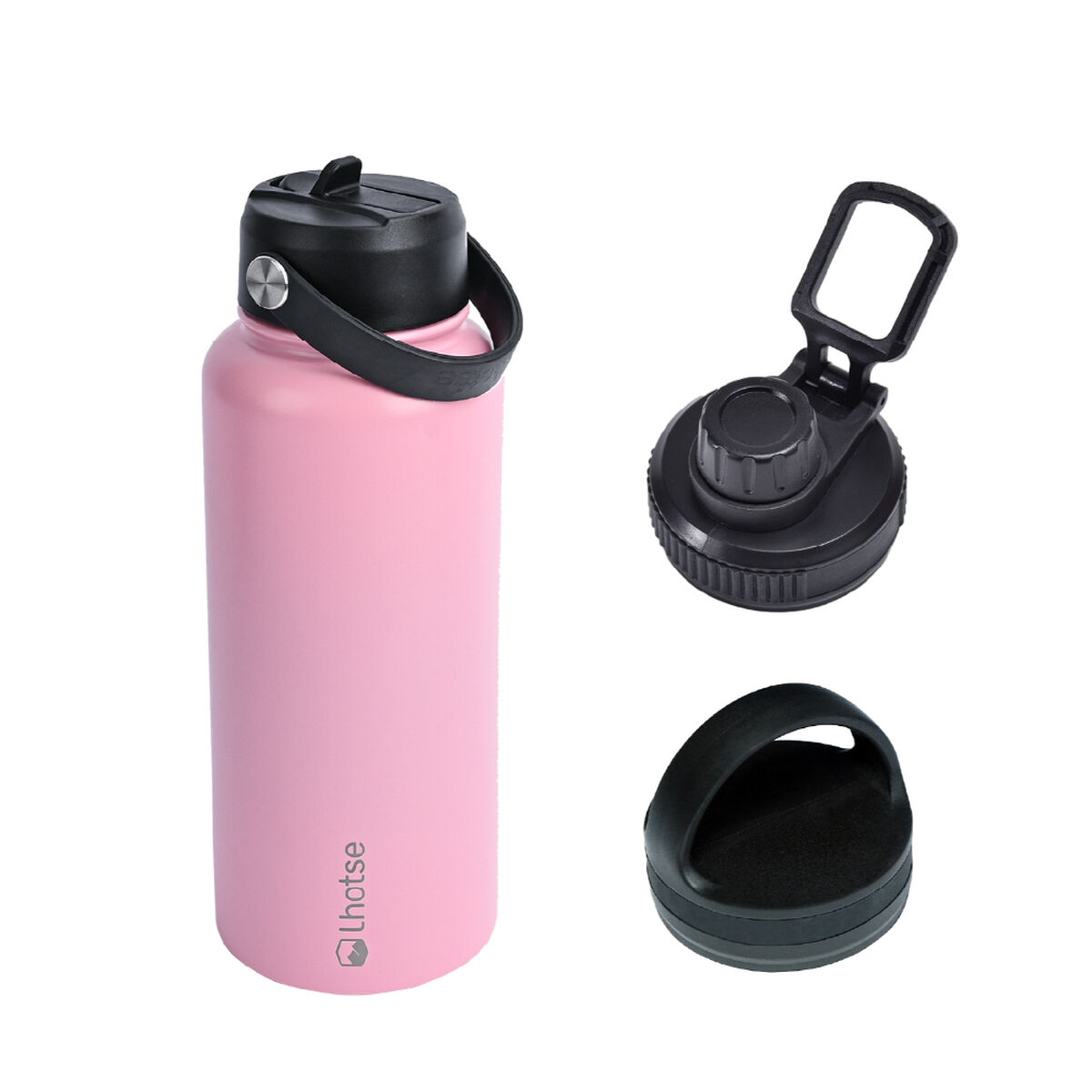 Pack Lhotse Botella Térmica + Tapas Rosado 960 ml