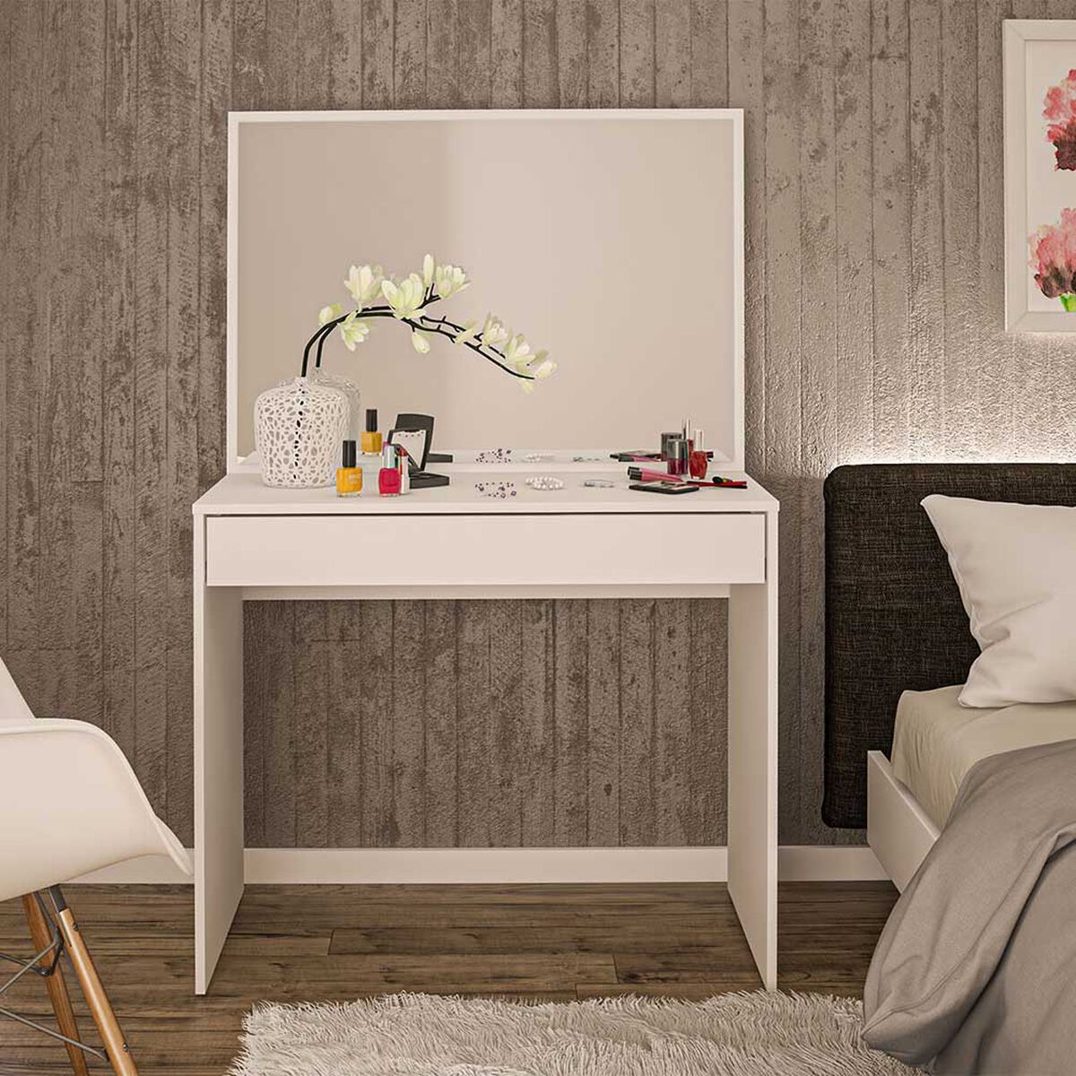Tocador Vekkahome Virginia 1 Cajón Blanco