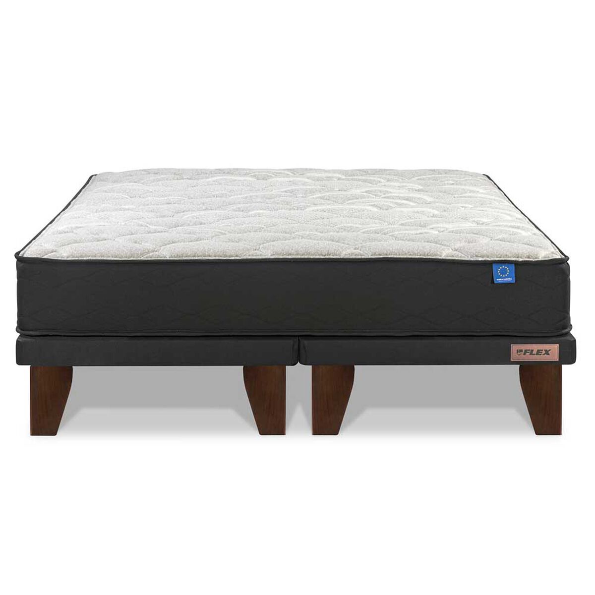 Cama Europea Flex Base Dividida 2 Plazas Flat Therapedic Plus