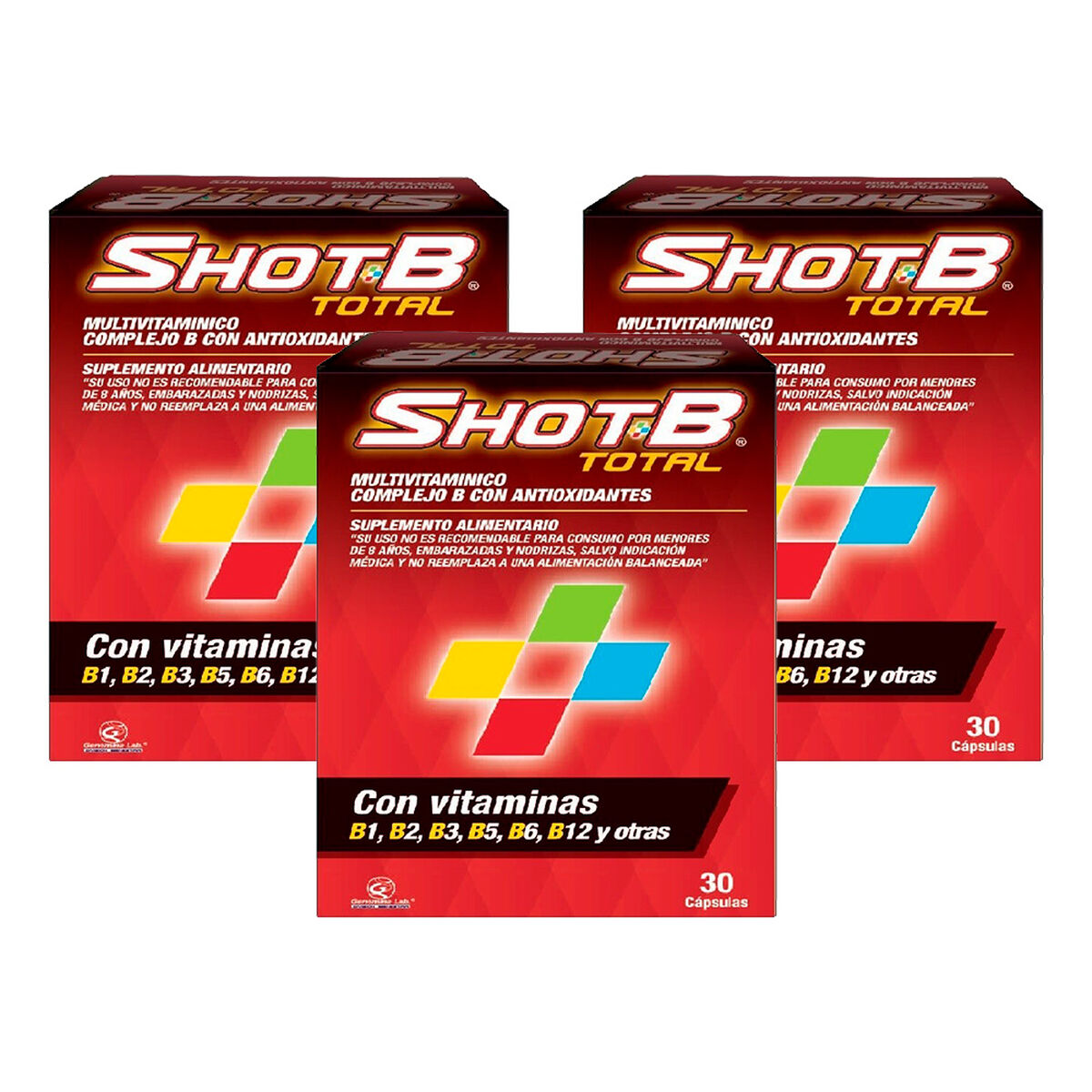 Shot B Pack 03 Multivitamínico Total 30 Caps. c/u